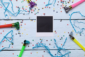 Image showing Festive confetti on white background