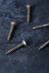 Image showing Group of rusty screws