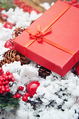 Image showing Christmas gift in a red box