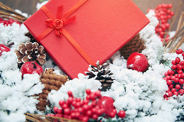 Image showing Christmas gift in a red box