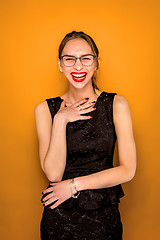 Image showing The young woman\'s portrait with happy emotions