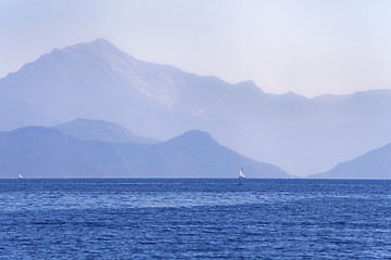 Image showing The sea and the mountains in Turkey