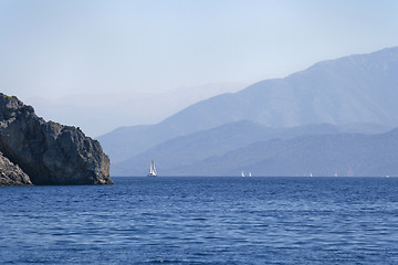 Image showing The sea and the mountains in Turkey