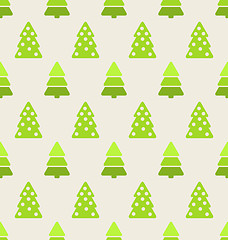Image showing Seamless Christmas pattern green fir and pine tree