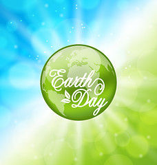 Image showing Glowing Bright Background for Earth Day Holiday with Planet