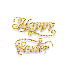 Image showing Abstract Golden Hand Written Easter Phrase