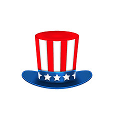 Image showing Uncle Sam\'s Hat for American Holidays, Isolated on White Backgro