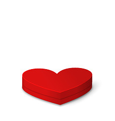 Image showing Red Gift Box in Heart Shaped for Valentines Day