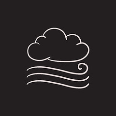 Image showing Windy cloud sketch icon.