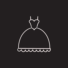 Image showing Wedding dress sketch icon.