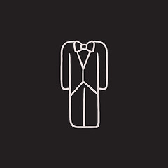 Image showing Wedding tuxedo sketch icon.