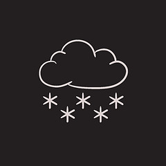 Image showing Cloud with snow sketch icon.