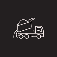 Image showing Dump truck sketch icon.