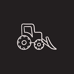 Image showing Bulldozer sketch icon.