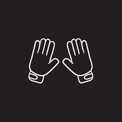 Image showing Motorcycle gloves sketch icon.