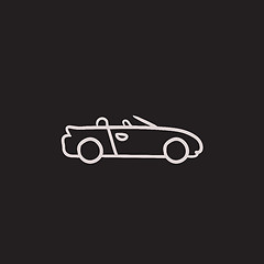 Image showing Convertible car sketch icon.