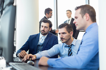 Image showing Business team working in corporate office.