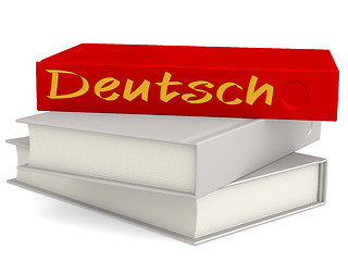 Image showing Hard cover books with Deutsch word