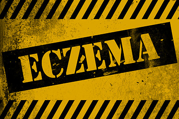 Image showing Eczema sign yellow with stripes