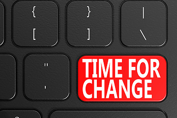 Image showing Time for Change on black keyboard
