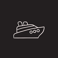 Image showing Cruise ship sketch icon.