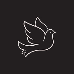 Image showing Wedding dove sketch icon.