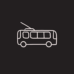 Image showing Trolleybus sketch icon.