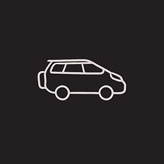 Image showing Minivan sketch icon.