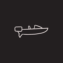 Image showing Motorboat sketch icon.