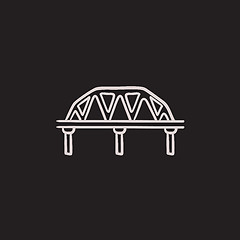 Image showing Rail way bridge sketch icon.