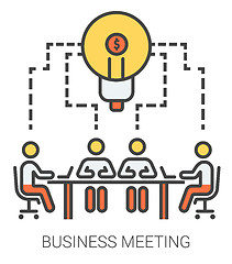 Image showing Business meeting line icons.
