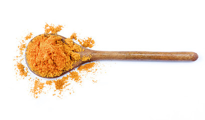 Image showing Curry Powder in Wooden Spoon