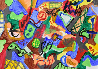 Image showing Abstract colorful hand painted background