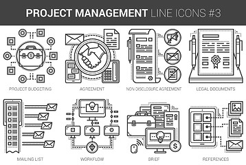 Image showing Project management line icon set.