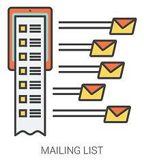 Image showing Mailing list line icons.