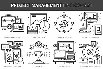 Image showing Project management line icon set.