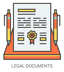 Image showing Legal documents line icons.