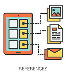 Image showing References line icons.