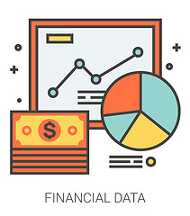 Image showing Financial data line icons.