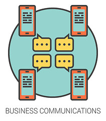 Image showing Business communications line icons.