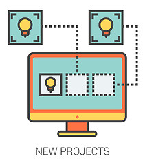 Image showing New projects line icons.