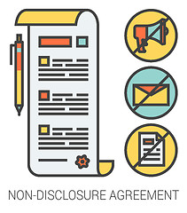 Image showing Non-disclosure agreement line icons.