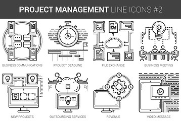 Image showing Project management line icon set.