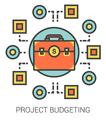 Image showing Project budgeting line icons.