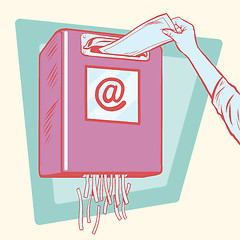 Image showing Spam, the mailbox and a paper shredder