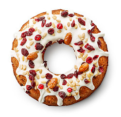 Image showing Fruit cake on white background