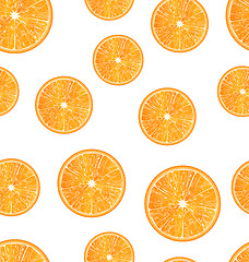 Image showing Seamless Texture with Slices of Oranges
