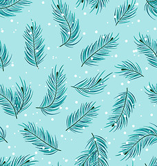 Image showing  Seamless Pattern with Fir Twigs