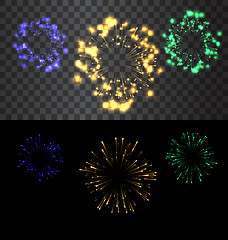 Image showing Set of isolated fireworks