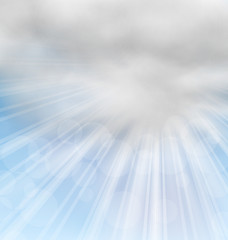 Image showing Morning Background with Fluffy Clouds